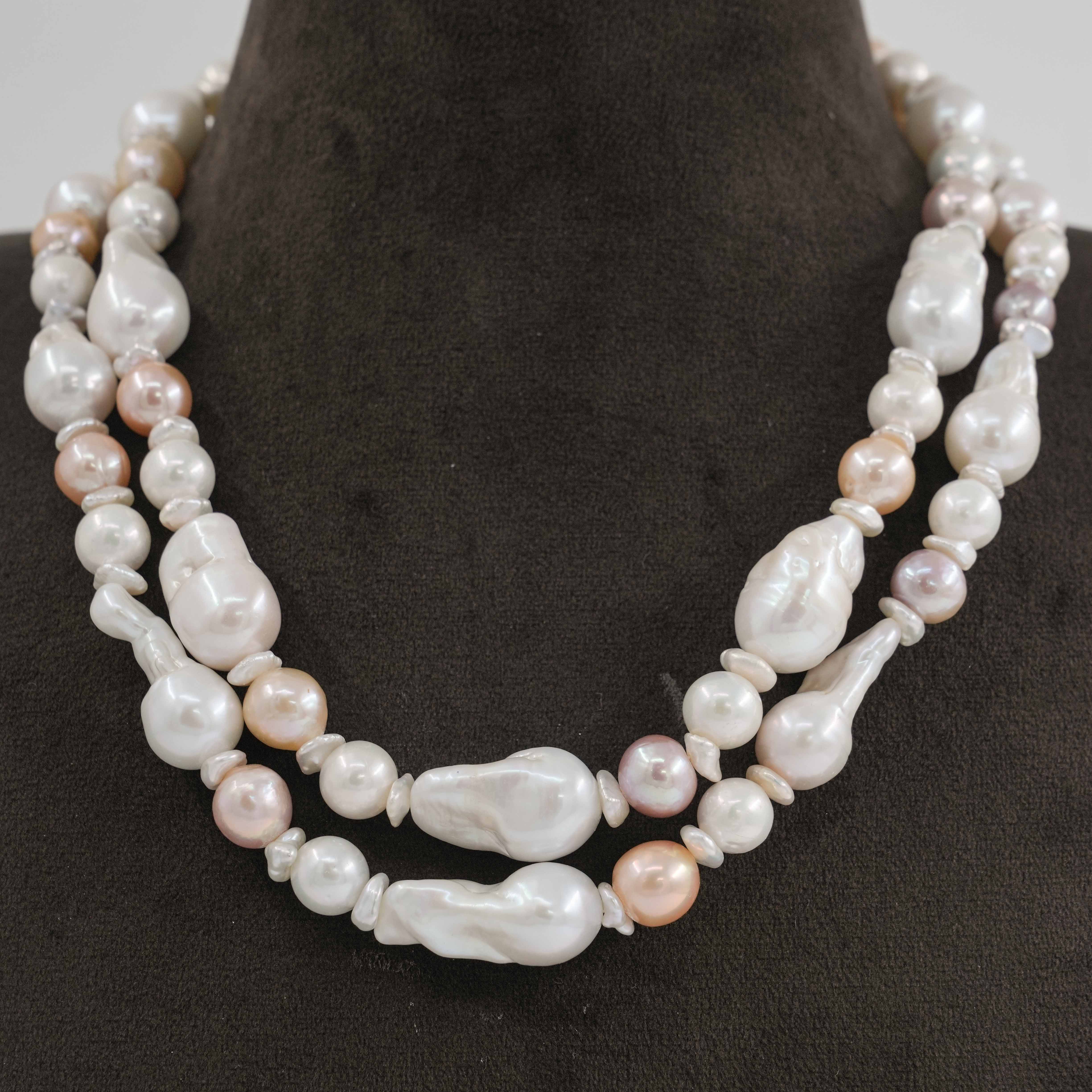 The Pearl Atelier by Kabra Pearls - Baroque Tricolor Pearl Necklace